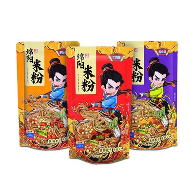厂家直销绵阳米粉255g方便速食麻辣红油牛肉肥肠鸡肉米粉米线批发