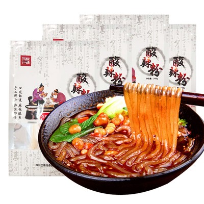 重庆酸辣粉湿粗粉带调料248g厂家批发红薯粉袋装方便速食酸辣粉